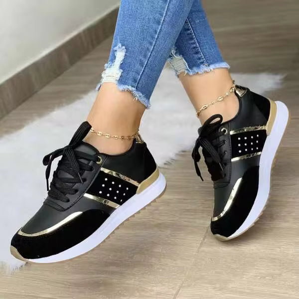 Women Sneakers Casual Comfortable Colorblock Design Non Slip Sole Sporty